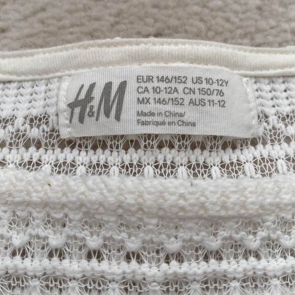 Girls H&M White Patterned Wide Top - Picture 3 of 4